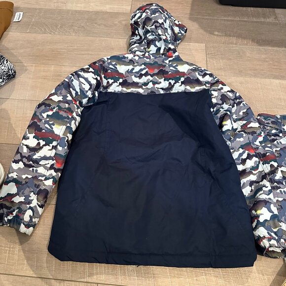 ARTIX KIDS MEDIUM 10-12 SNOW SUIT JACKET AND PANTS NAVY BLUE CAMO - Picture 8 of 15